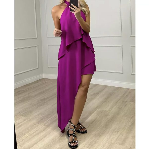 Crossbody Halter Layered Dress