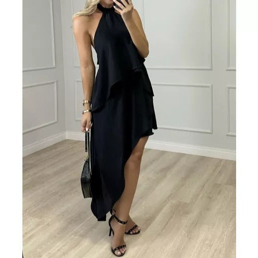 Crossbody Halter Layered Dress