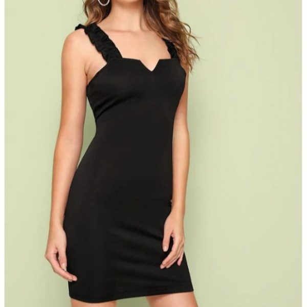 Slim suspender dress