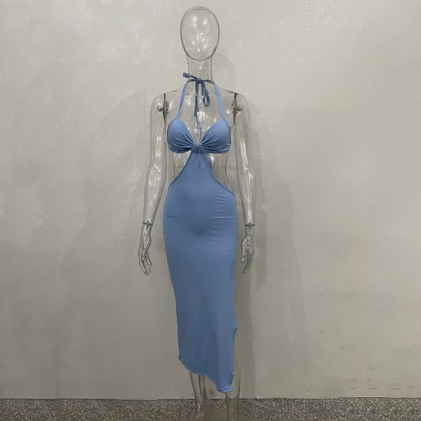 Halter Backless Slit Sexy Women's Dress