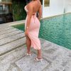 Halter Backless Slit Sexy Women's Dress